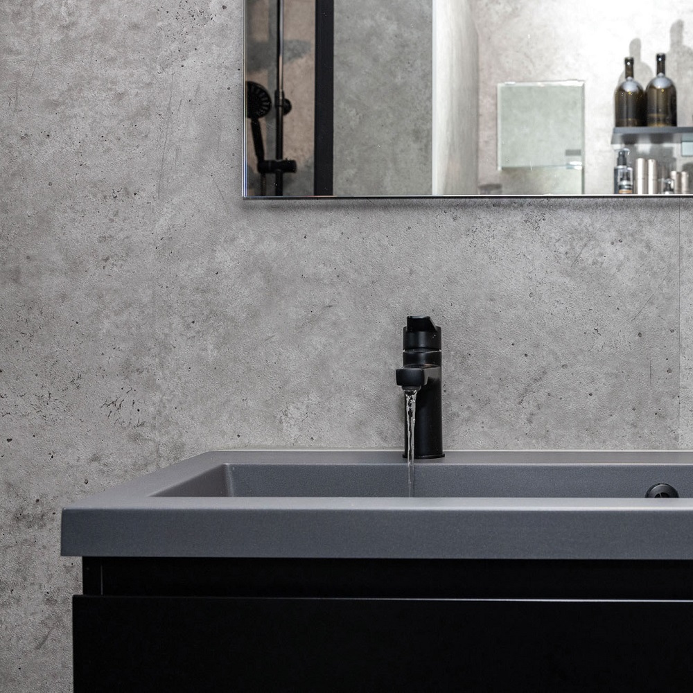 Grey Concrete ZX Solid Bathroom Wall Panel Grey Concrete ZX Solid Bathroom Wall Panel