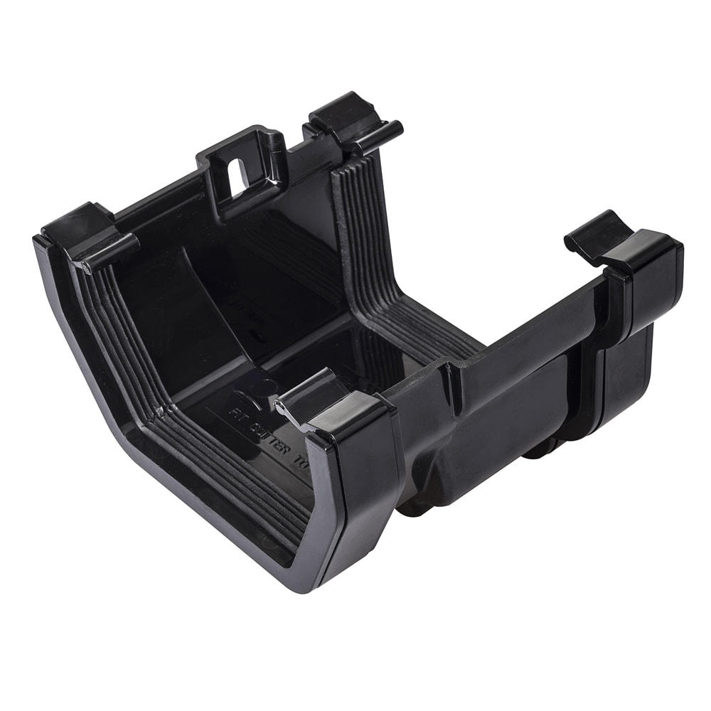 Black 117mm Square to Ogee Left Hand Gutter Adaptor 