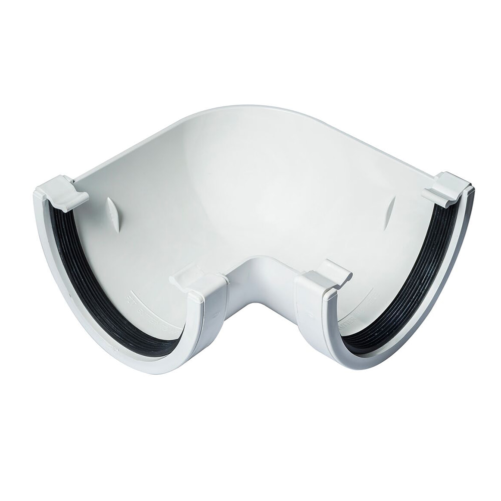 White 114mm Deep 90 Degree Angle
