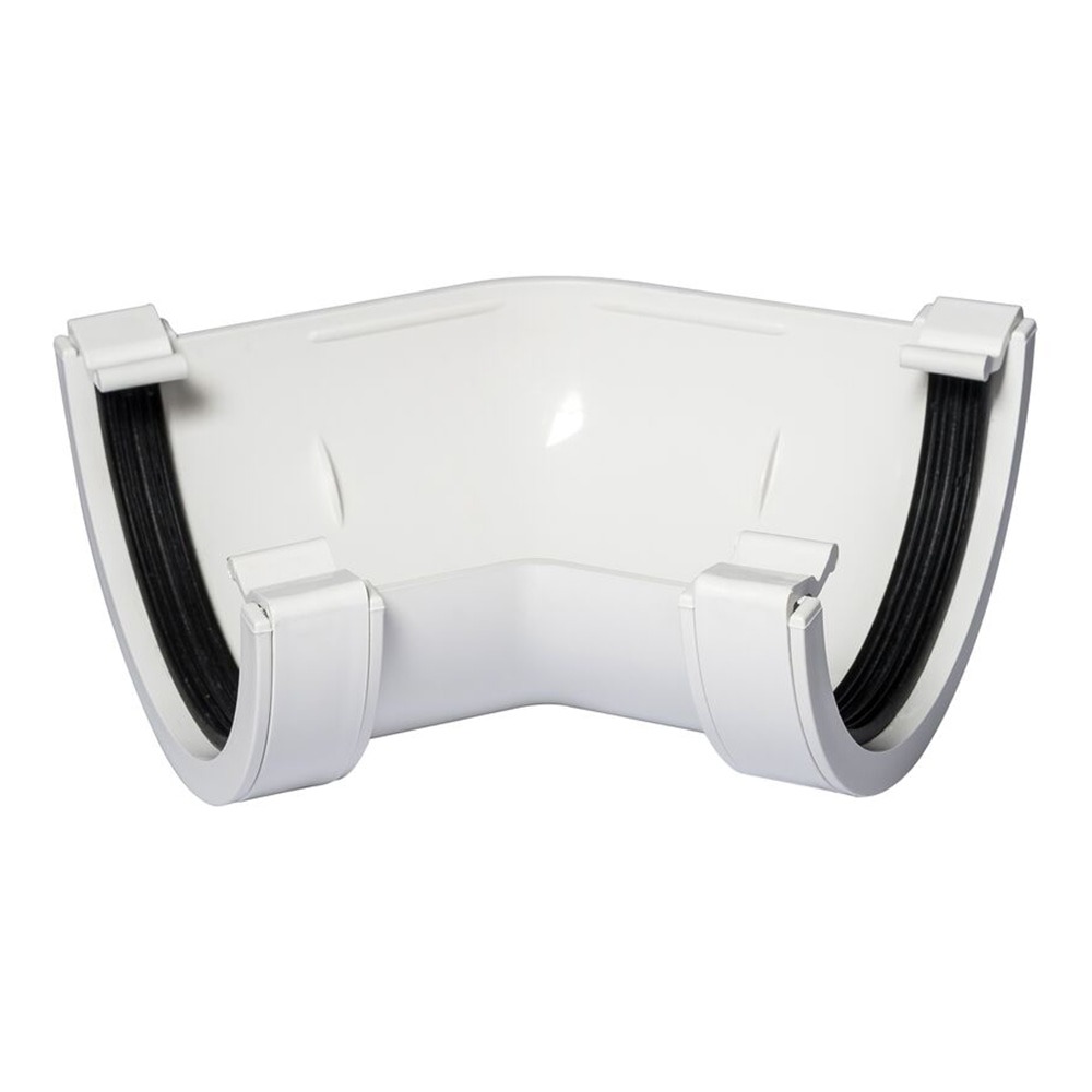 White 112mm Half Round 135 Degree Angle White 112mm Half Round 135 Degree Angle
