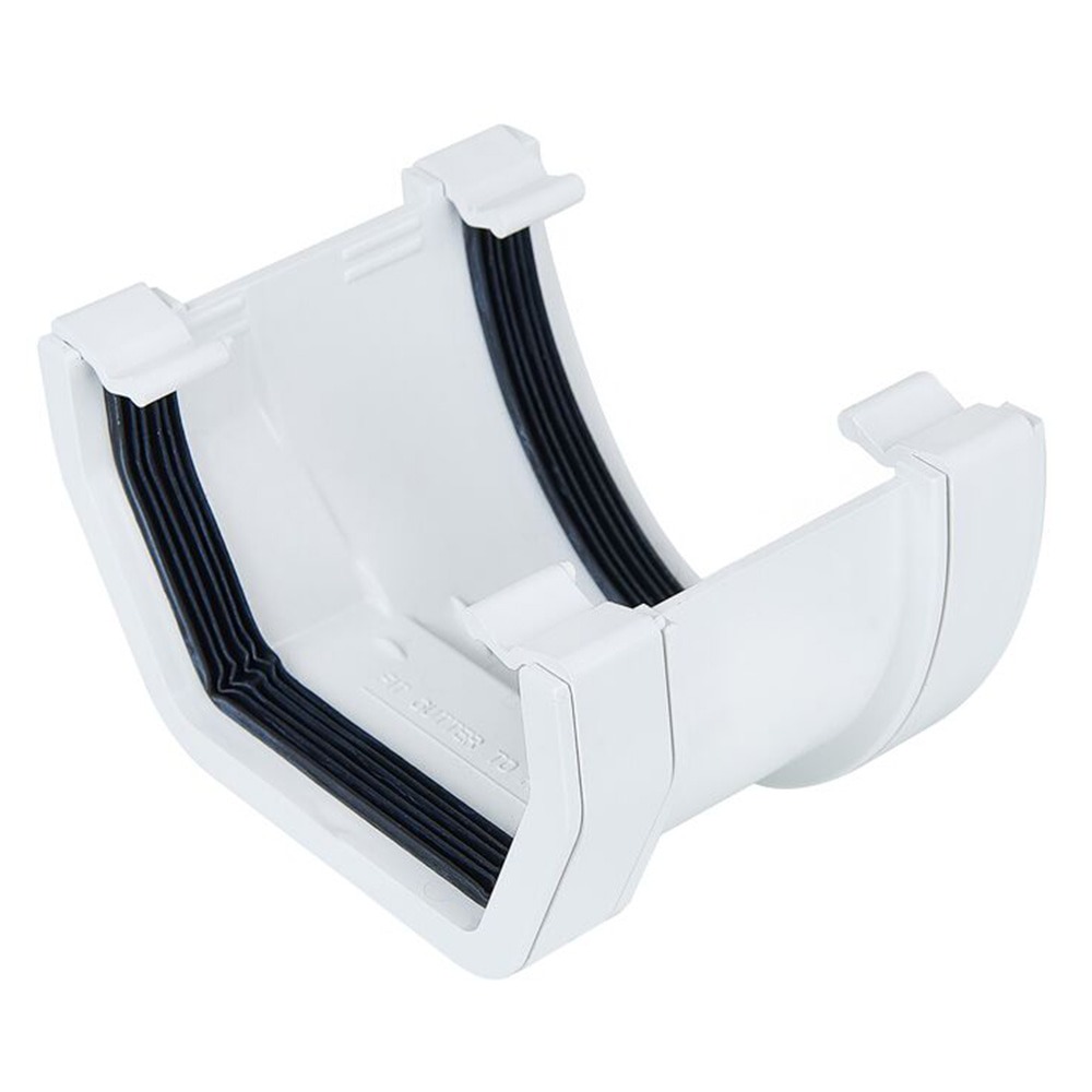 White 117mm Square to 114mm Deep Gutter Adapter White 117mm Square to 114mm Deep Gutter Adapter