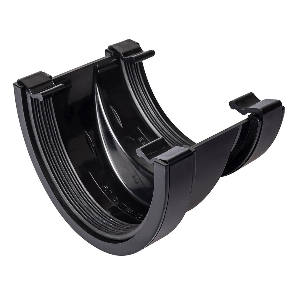 Black 112mm Half Round To 114mm Deep Gutter Adaptor Black 112mm Half Round To 114mm Deep Gutter Adaptor