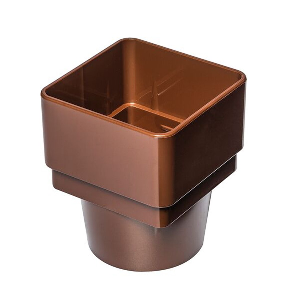Brown 65mm Square to 68mm Round Downpipe Adaptor 
