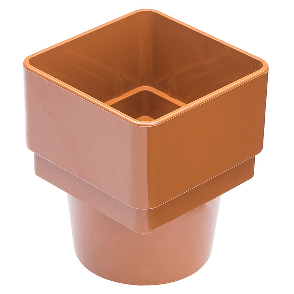 Caramel 65mm Square to 68mm Round Downpipe Adaptor (Kayflow) Caramel 65mm Square to 68mm Round Downpipe Adaptor (Kayflow)