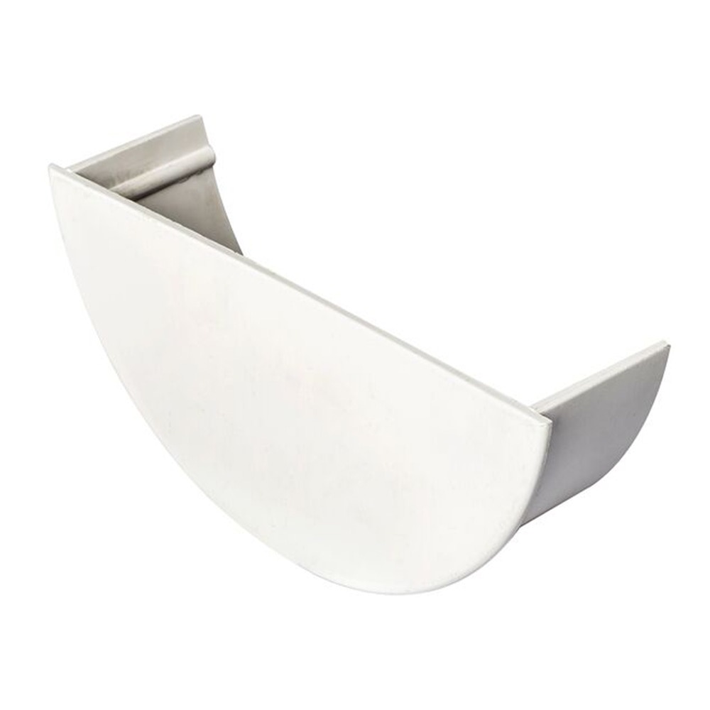 White 112mm Half Round Internal Stopend