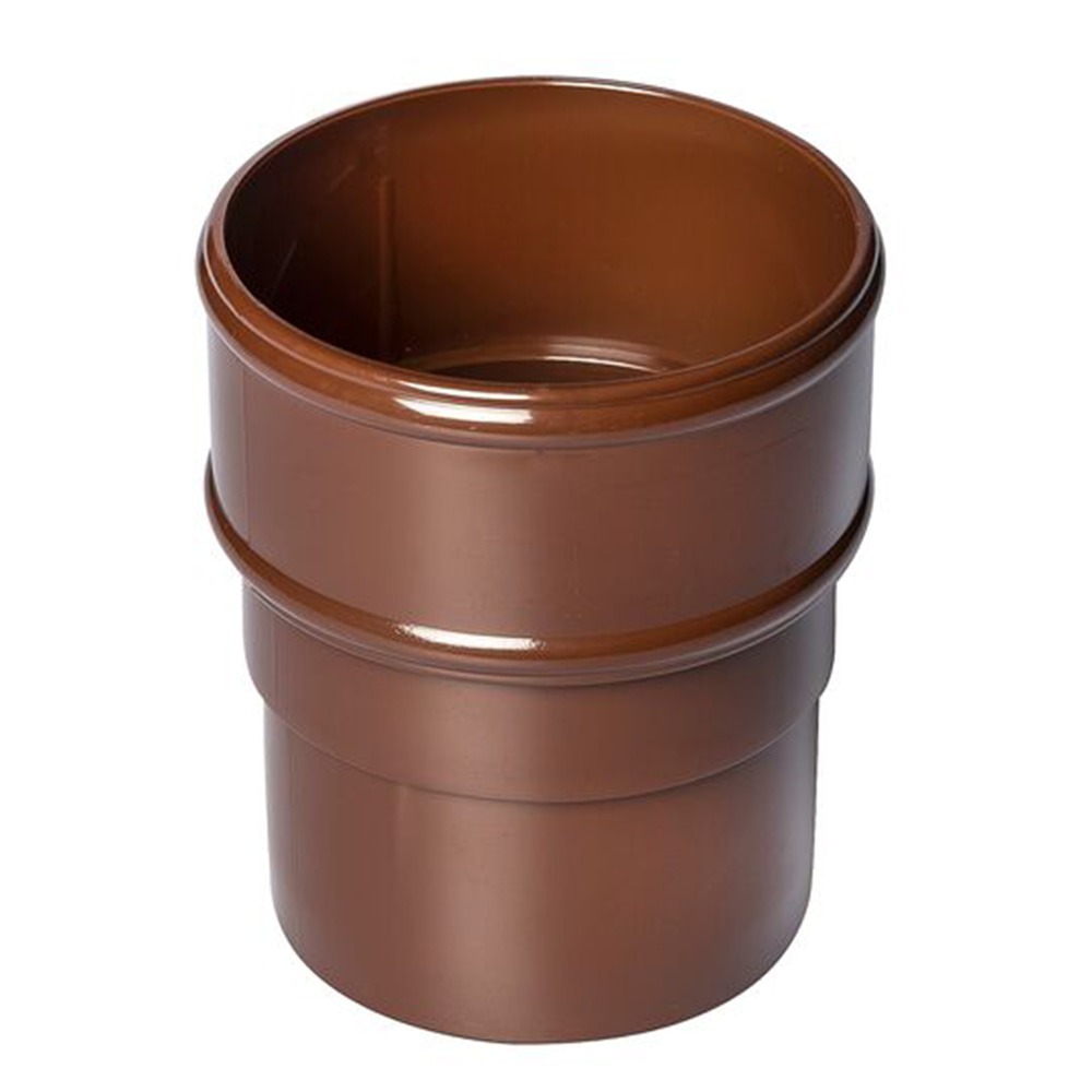 Brown 68mm Round Downpipe Socket 