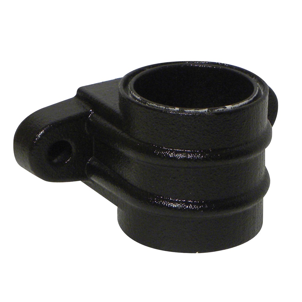 Cast Iron Effect 68mm Round Downpipe Socket with Fixing Lugs 