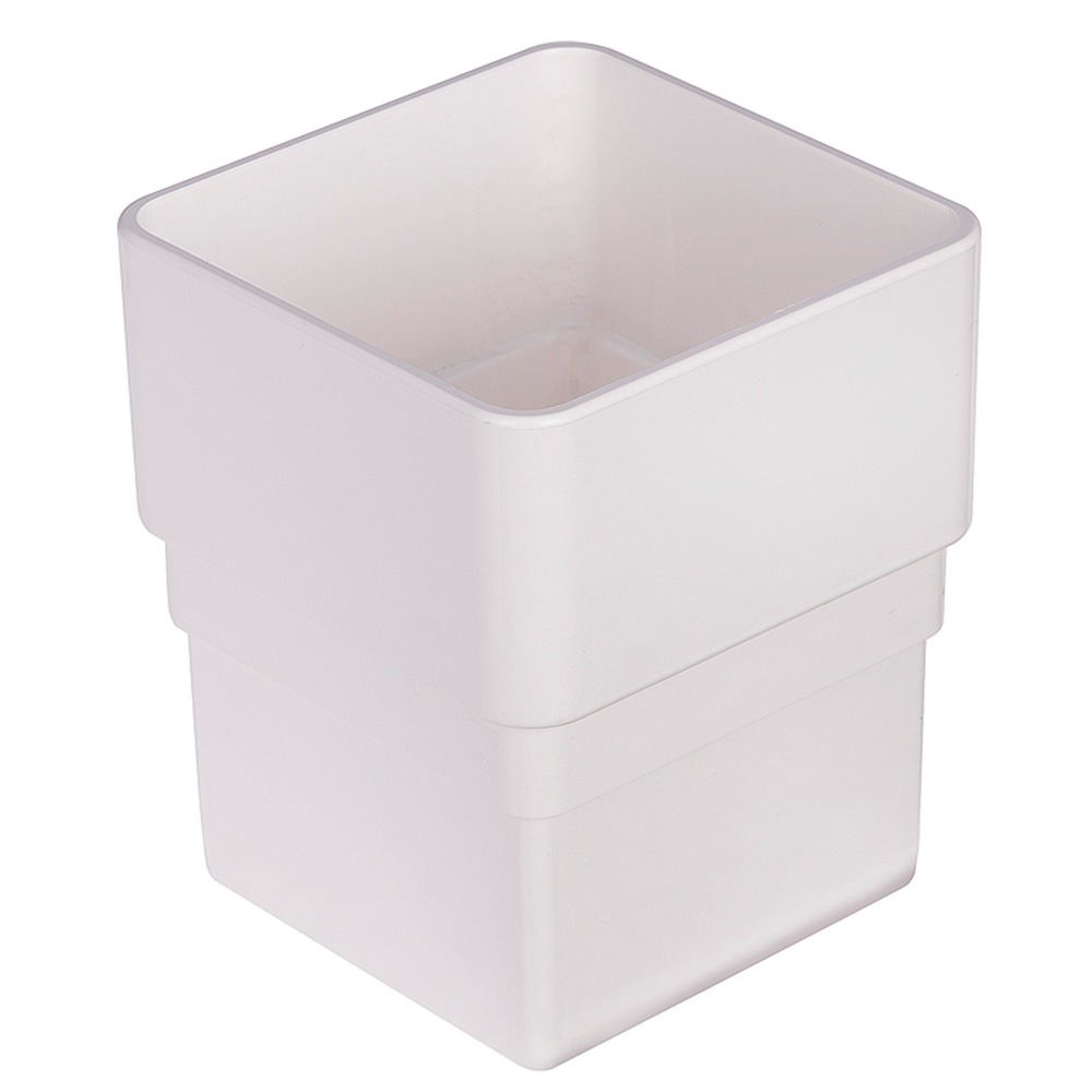 White 65mm Square Downpipe Socket 