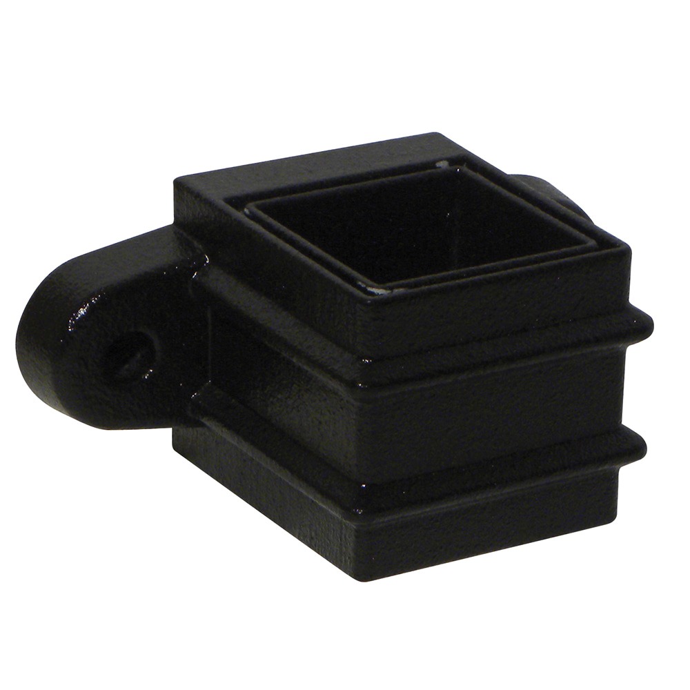 Cast Iron Effect 65mm Square Pipe Socket with Fixing Lugs Cast Iron Effect 65mm Square Pipe Socket with Fixing Lugs