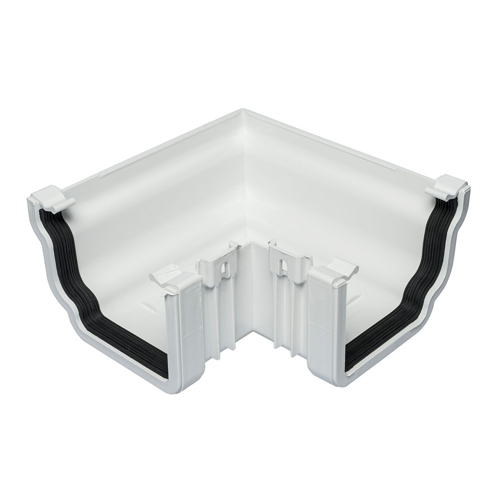 White 120mm Ogee 90 Degree External Angle 
