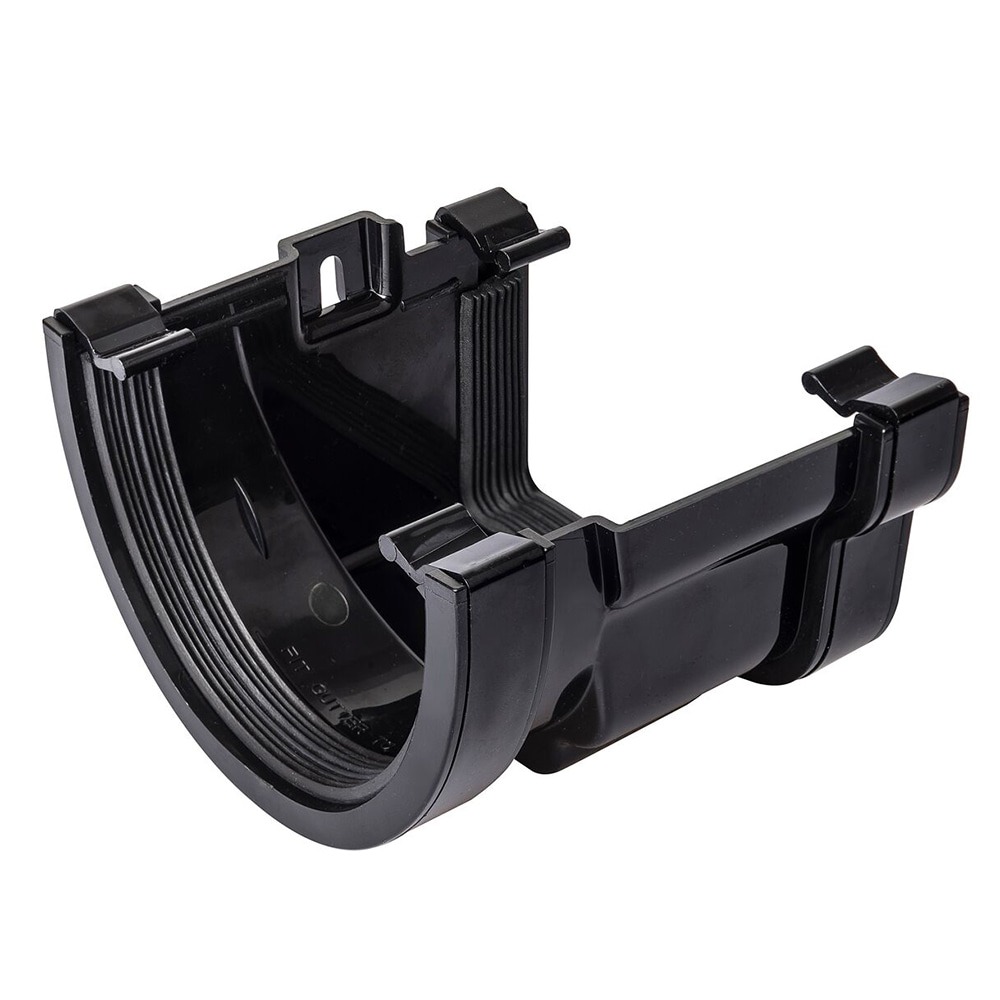 Black 120mm Ogee to 114mm Deep Left Hand Gutter Adapter 