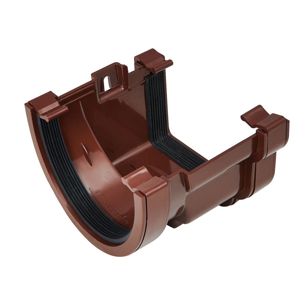 Brown 120mm Ogee to 114mm Deep Left Hand Gutter Adapter Brown 120mm Ogee to 114mm Deep Left Hand Gutter Adapter