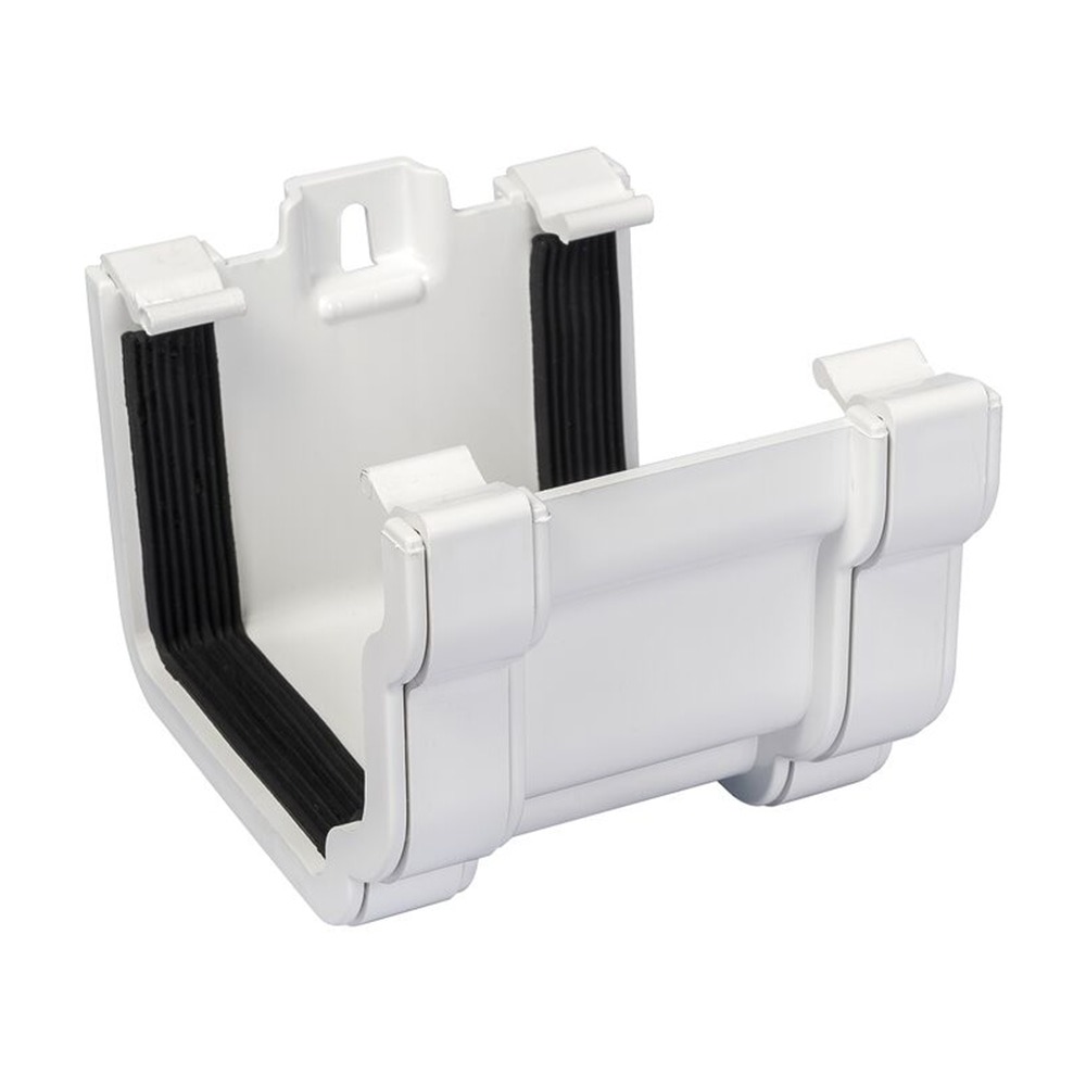 White 120mm Ogee Union Bracket 