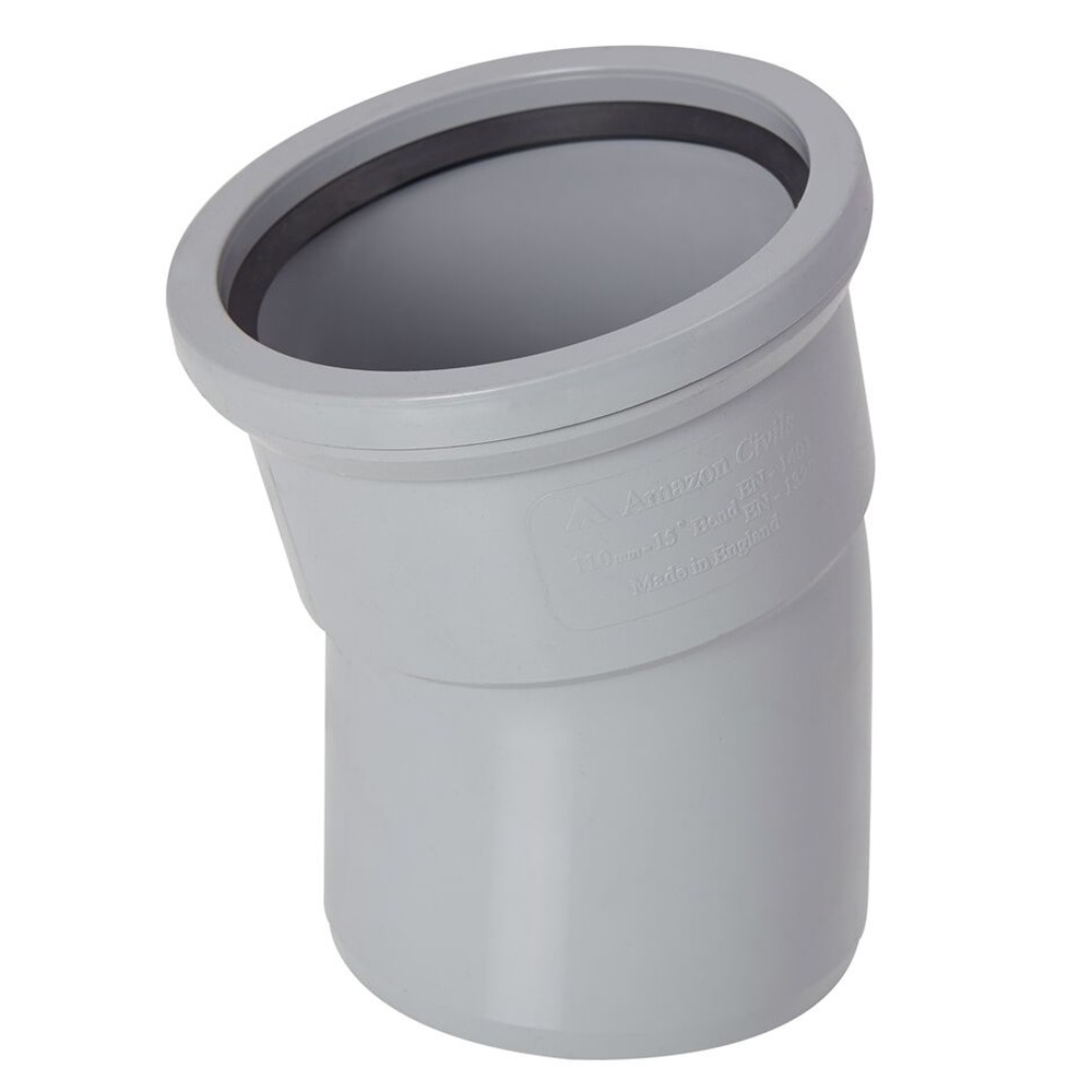 15 Degree Soil Single Socket Bend (Grey)