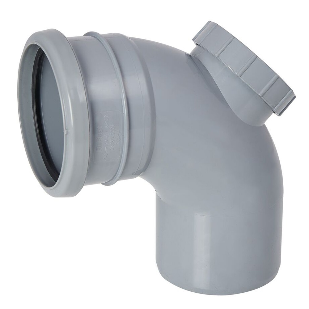 Single Socket Short Access Soil Bend (Grey)