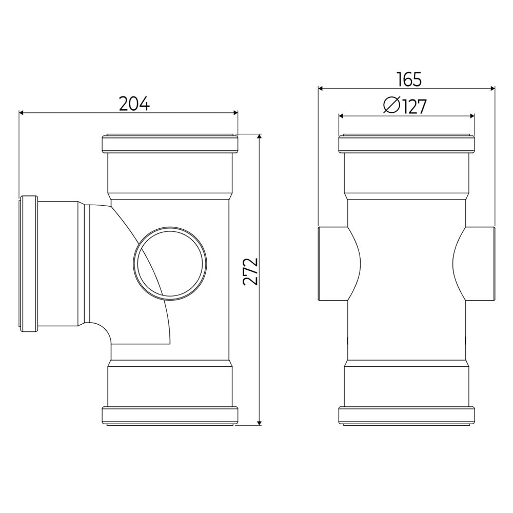 90 Degree Triple Socket Soil Branch (White) 90 Degree Triple Socket Soil Branch (White)