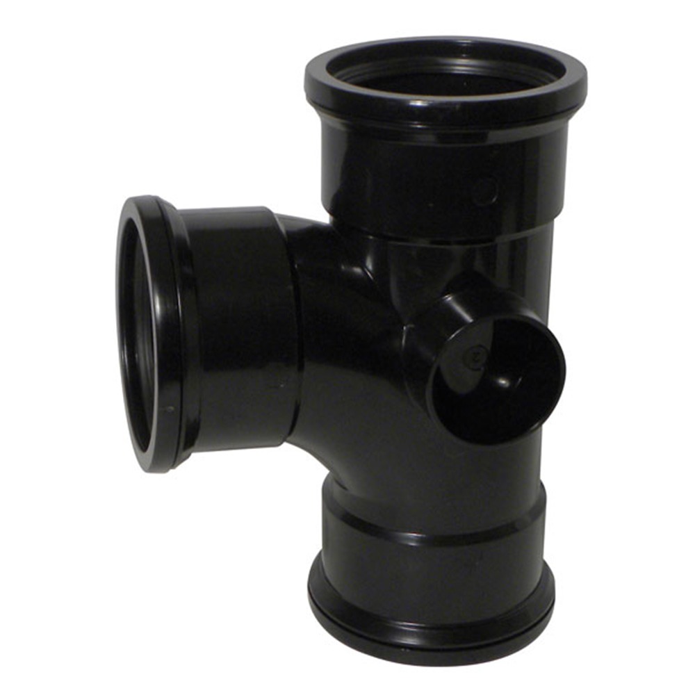 90 Degree Triple Socket Soil Branch (Black)