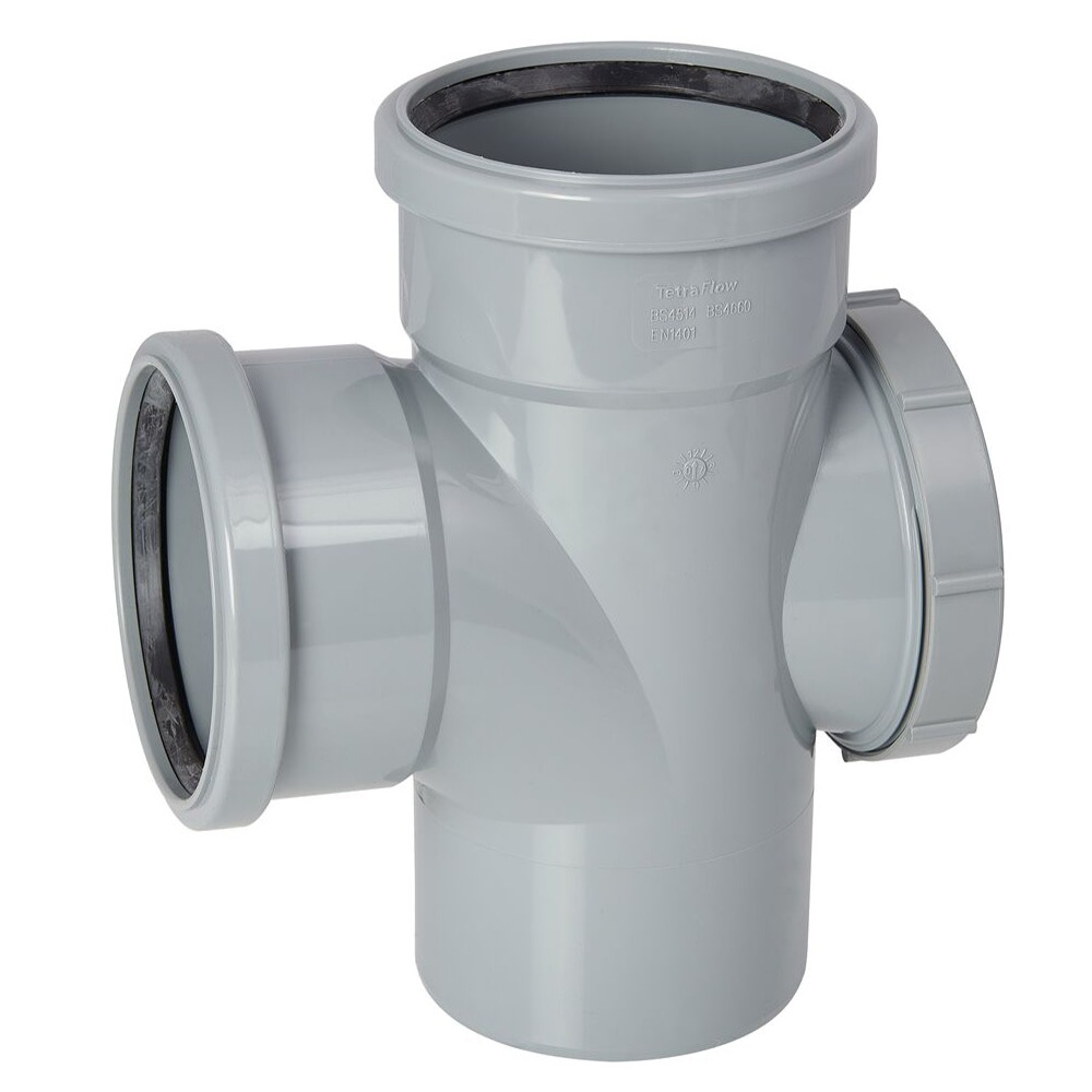 Double Socket Soil Access Junction (Grey)