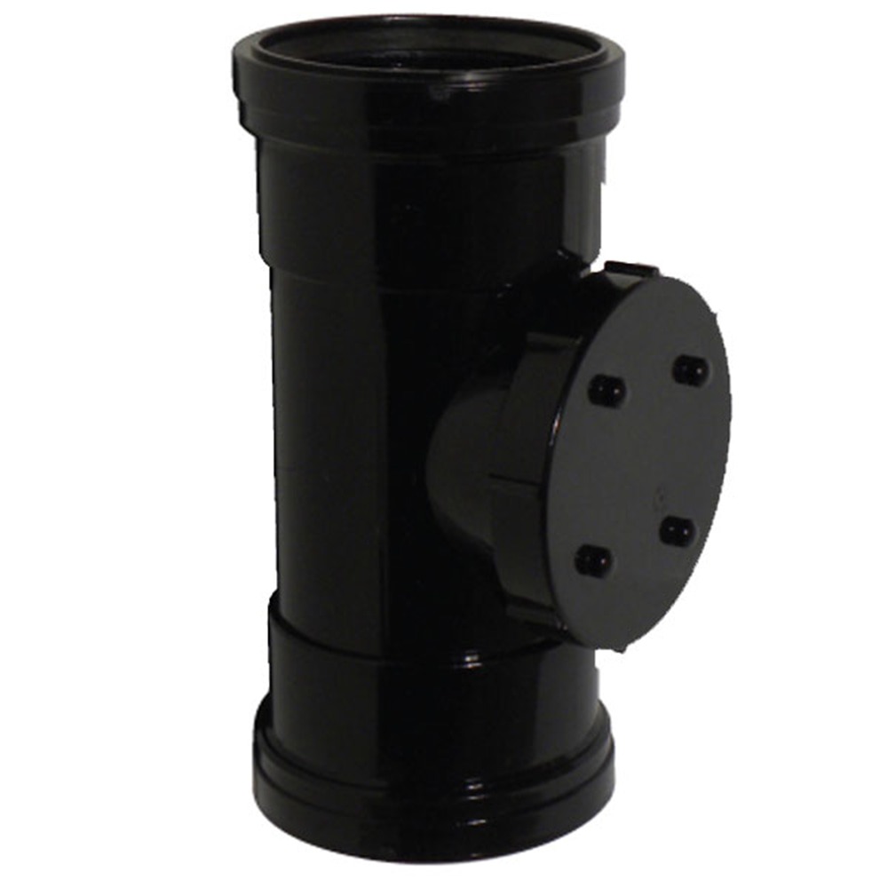 110mm Black Straight Access Pipe (Single Socket) 110mm Black Straight Access Pipe (Single Socket)
