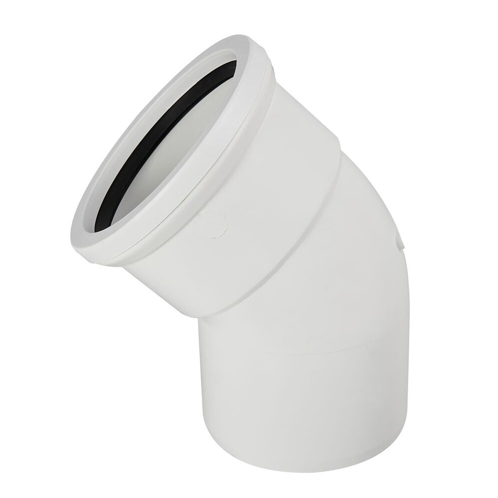 45 Degree Single Socket Soil Bend (White)