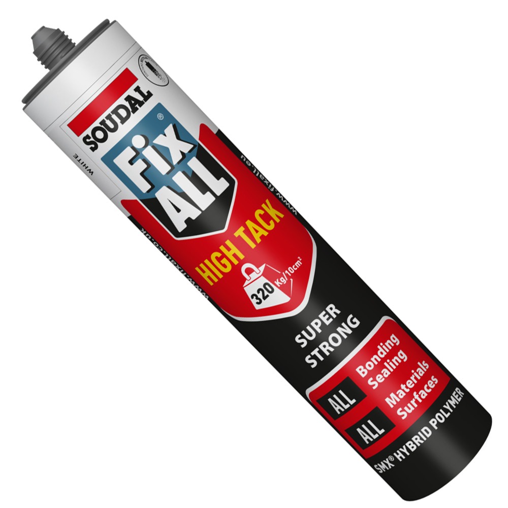 White Fix All High Tack Adhesive (290ml | 1 Per Pack | Soudal Fix All) White Fix All High Tack Adhesive (290ml | 1 Per Pack | Soudal Fix All)