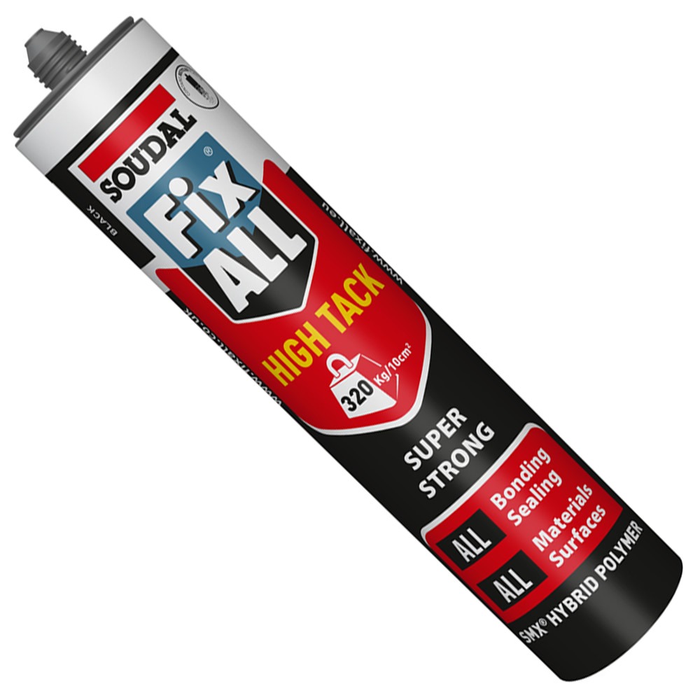 Black Fix All High Tack Adhesive (290ml | 1 Per Pack | Soudal Fix All)