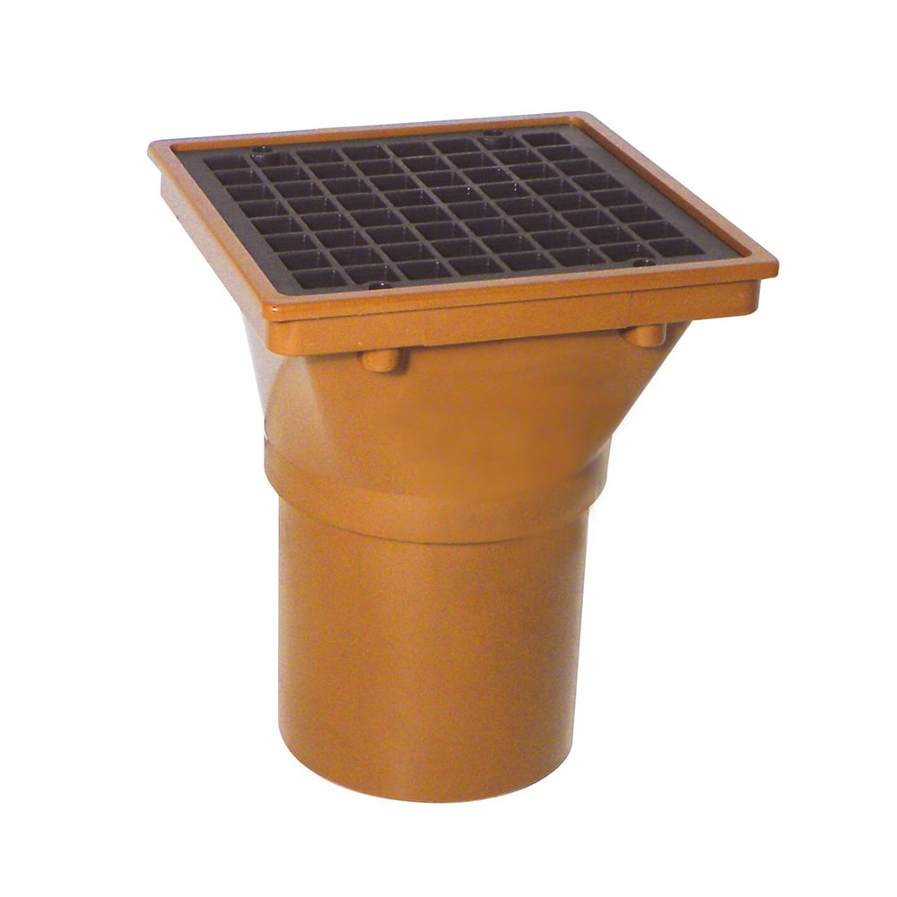 Terracotta 110mm Underground Square Hopper with Grid Terracotta 110mm Underground Square Hopper with Grid