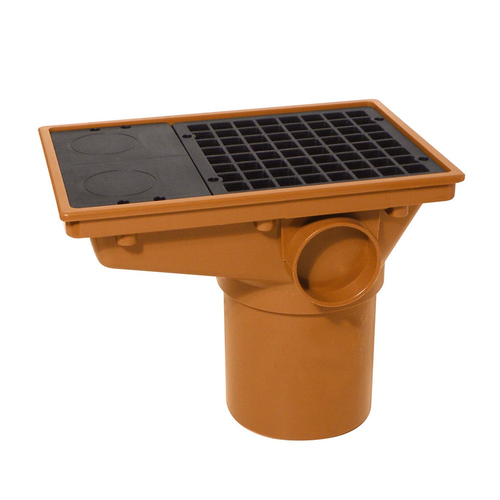Terracotta 110mm Underground Rectangle Hopper with Grid Terracotta 110mm Underground Rectangle Hopper with Grid
