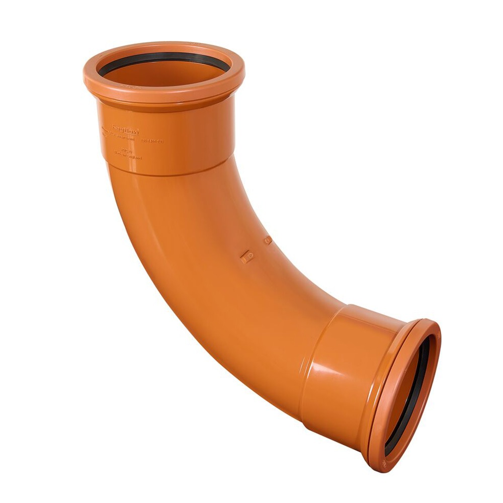 Terracotta 110mm Underground 90 Degree Double Socket Swept Bend