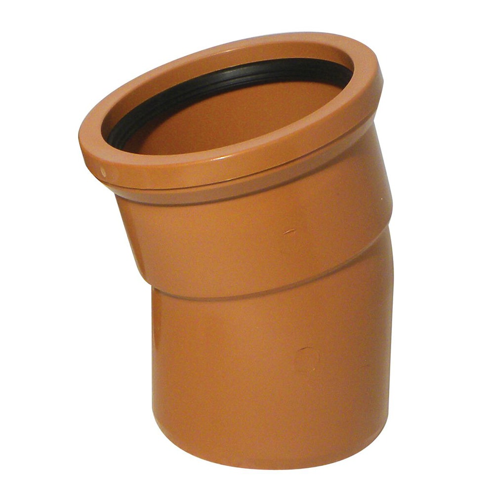 Terracotta 110mm Underground 15 Degree Single Socket Bend