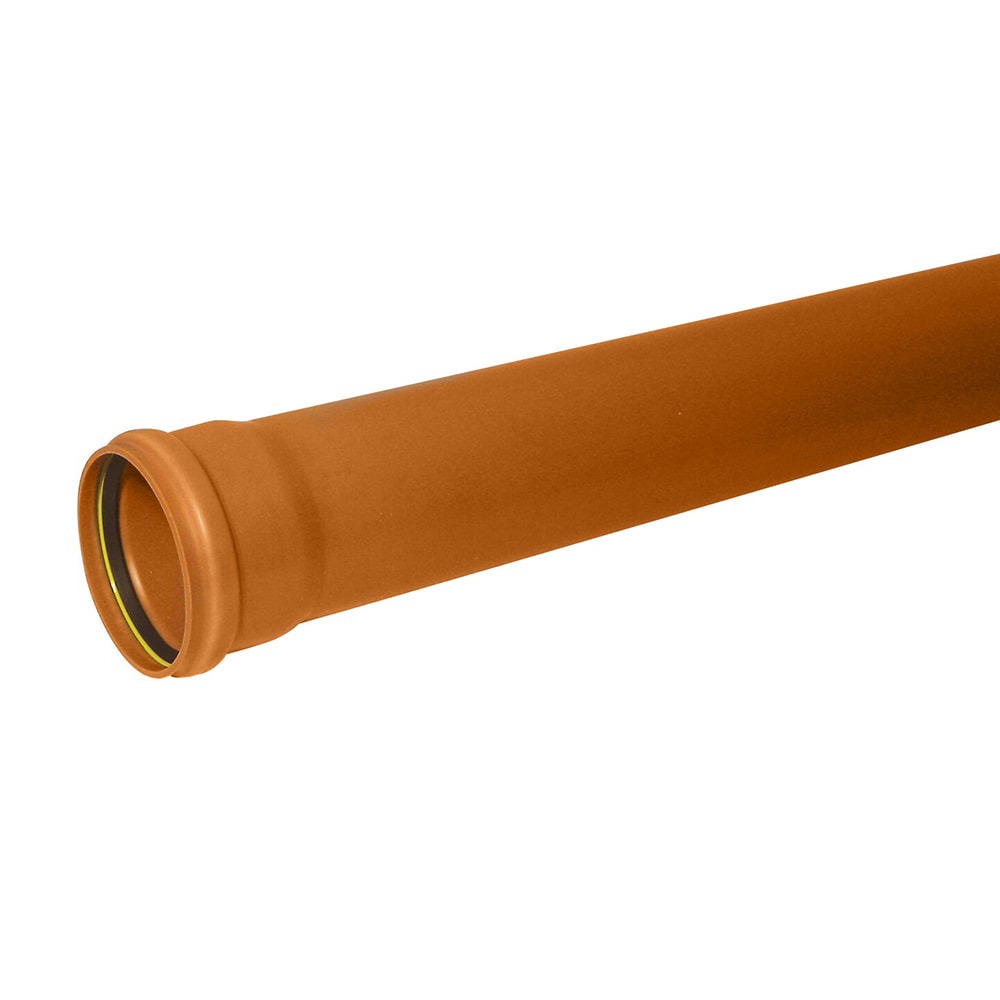 Terracotta 110mm Underground Single Socket Pipe (3m) 
