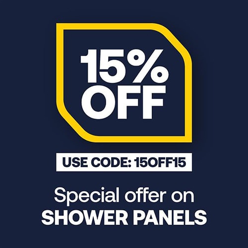 15% off all shower wall panels - Use code 15OFF15 at checkout