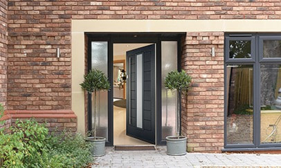 Our Monza composite door installed into a modern brick-built property