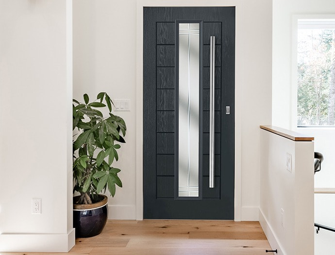 Our Kelso composite door installed into a contemporary internal doorway